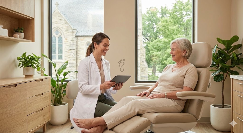 Podiatrist treating a patient